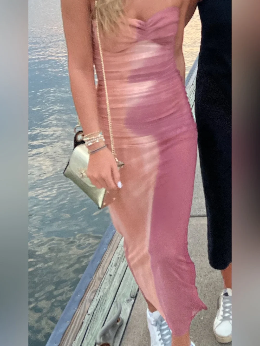 Zara Ruched Maxi Dress in Dusty Rose - Picture 2 of 2